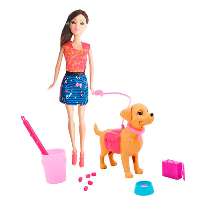 Muñeca Tipo Barbie Perro Mascota HB009